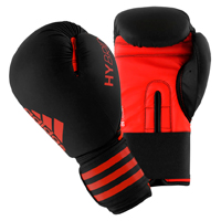 Adidas Hybrid 50 Gants de Boxe Noir/Rouge 8oz