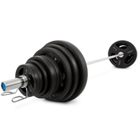 Pivot Fitness PVT-140 Pro Training Olympic Plate Set - Chrome Bar