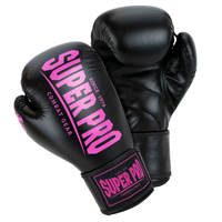 Super Pro Boxhandschuhe Champ Schwarz/Rosa 12 oz