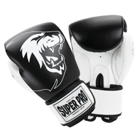 Super Pro Undisputed Gants de Boxe Cuir Noir/Blanc XL